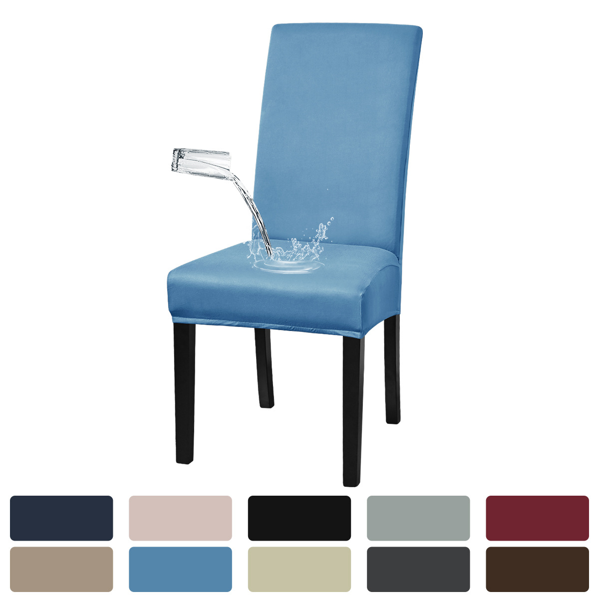 Funda de silla impermeable de seda de leche elástica transfronteriza, cubierta de funda de silla de hotel a prueba de polvo con todo incluido, emisión en stock de TEMU
