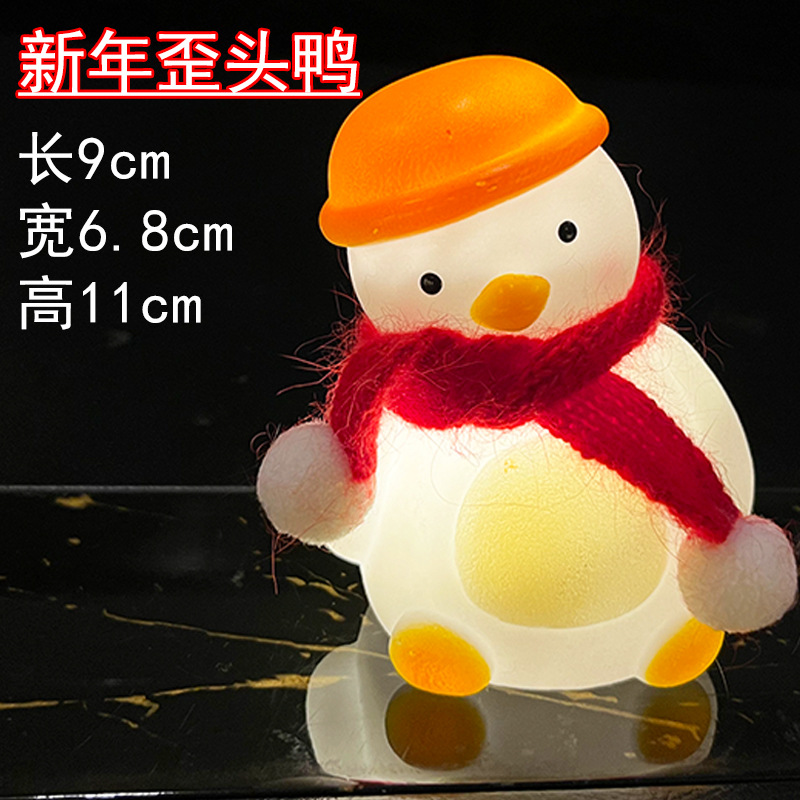 크리스마스 비뚤어진 오리/큰 빨간 스카프