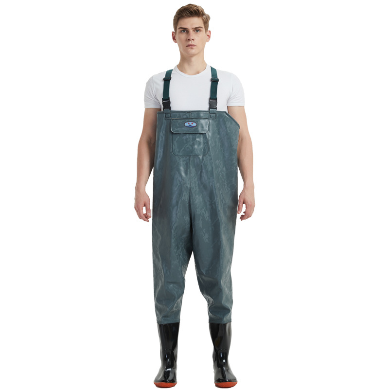 Haixiang waders, waterproof and wear-resistant fishing overalls, half-length rain pants, non-slip rain boots, fish-catching pants, aquaculture overalls, water pants for reservoirs