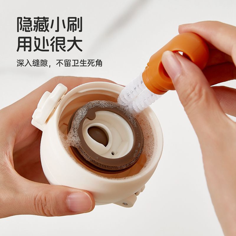 Youjie mango largo taza cepillo botella de alimentación taza de vacío cepillo de limpieza de tres en uno ranura hueco cepillo claro