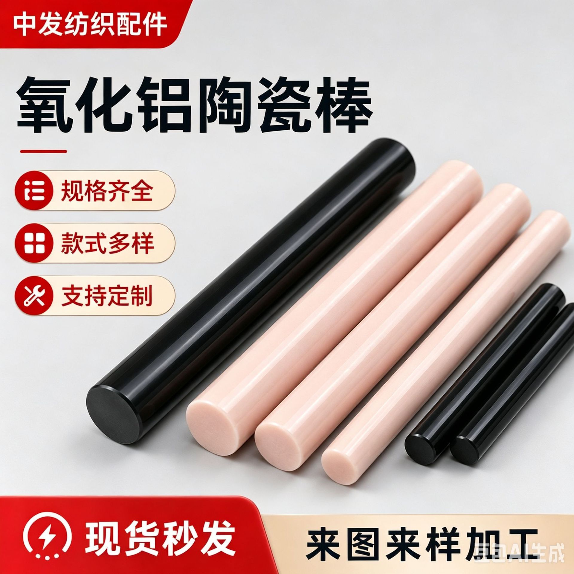 氧化铝陶瓷棒工业异形件耐高温陶瓷结构件纺织机氧化铝瓷厂家批发