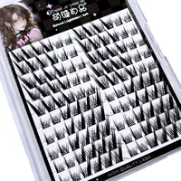Individual Cluster False Eyelashes Fox Baby, Straight Thick Lazy Trilogy, Thin Stem Segmented