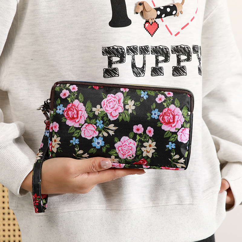 Mayorista bolso de teléfono móvil grande una sola capa cremallera larga bolso de cambio de mujer bolso de mano bolso de cambio de llaves color