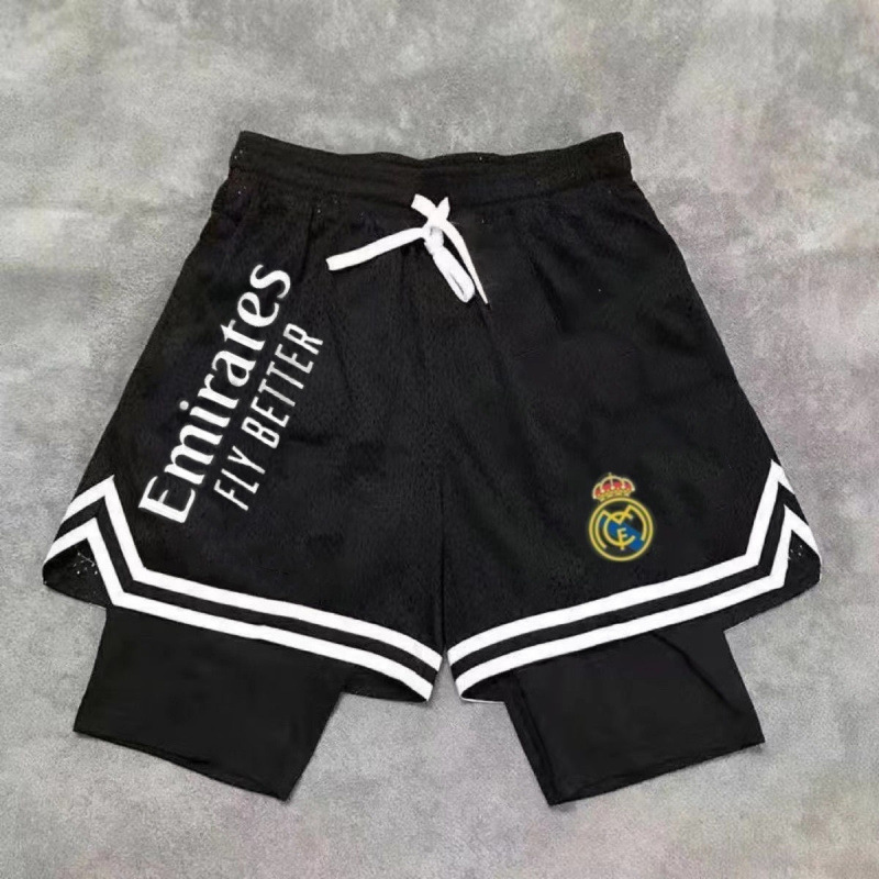 2324 pantalones cortos de fútbol de verano de Real Madrid pantalones de entrenamiento deportivo transpirables sueltos con forro de doble capa fábrica
