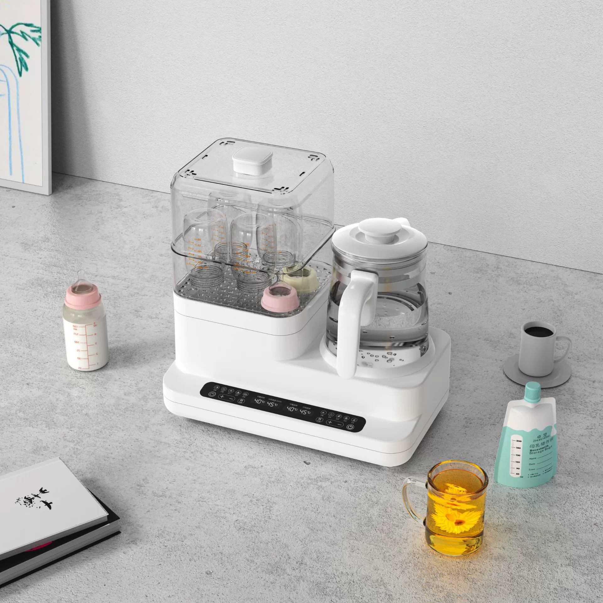 Стерилизатор для бутылочек Oushi с сушкой стеклянного термостатического чайника три-в-одном регулятор детского молока подогреватель теплого молока