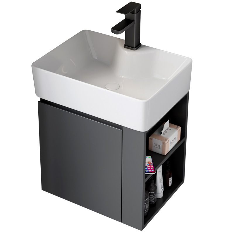 Ultra estrecha longitud 30cm de ancho montado en la pared lavabo gabinete combinación baño pequeño apartamento lavabo de cerámica