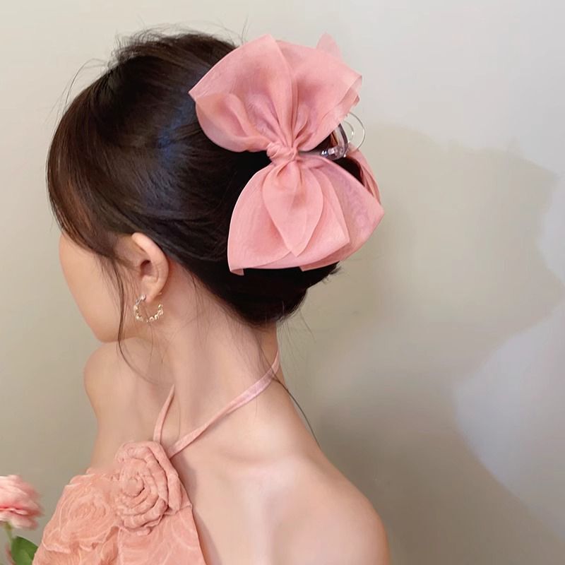 花朵女鲨鱼夹轻奢夹子亚克力撞色抓夹后脑勺发抓高质量小众发卡子|undefined