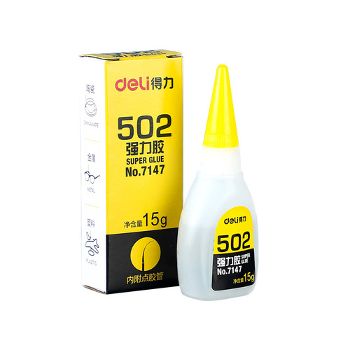 Deli 7144-502 strong glue office quick-drying adhesive instant glue liquid glue can stick to plastic metal glass