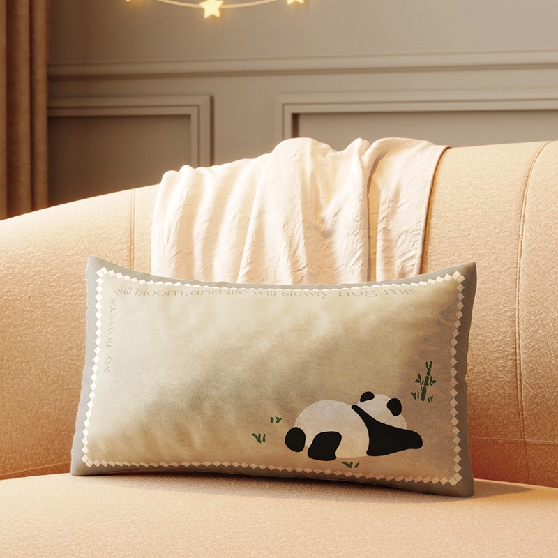 그린 투안 라이트 커피 브로케이드 베개