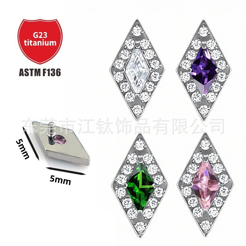 Pointed titanium steel lip stud product view