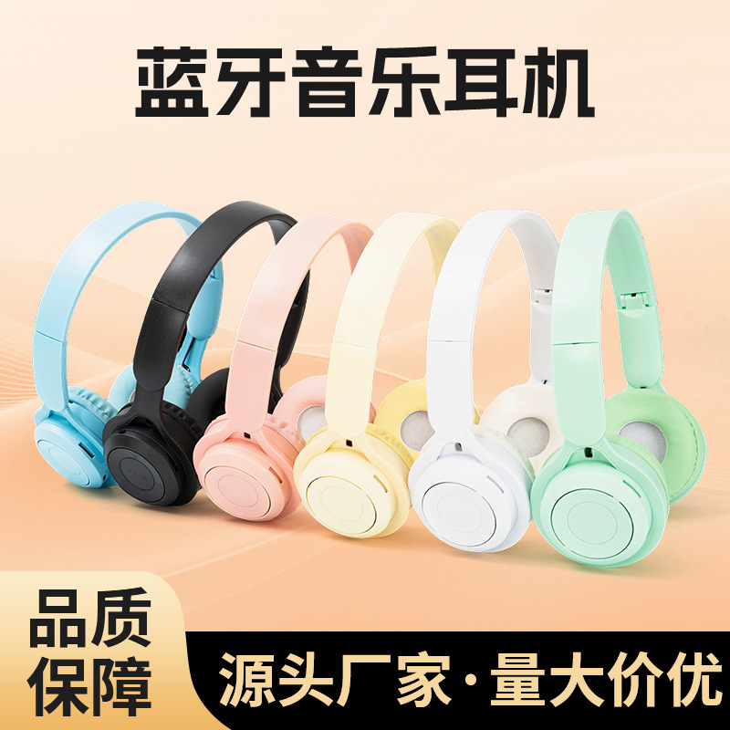 Popular Macaron Head-Mounted Bluetooth Headset Cartoon Kidsren and Students Y08 Gift Mobile Game Headset Headset