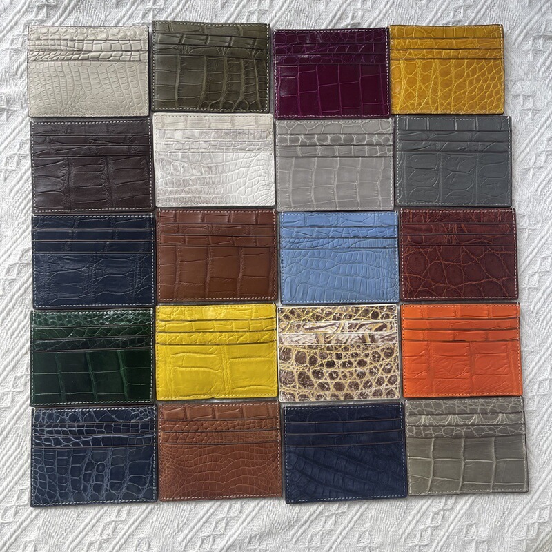 New Genuine Crocodile Leather Card Holder, Fashionable Men's Multi-Card Slot Card Holder, Women's Genuine Leather Coin Purse Card Holder