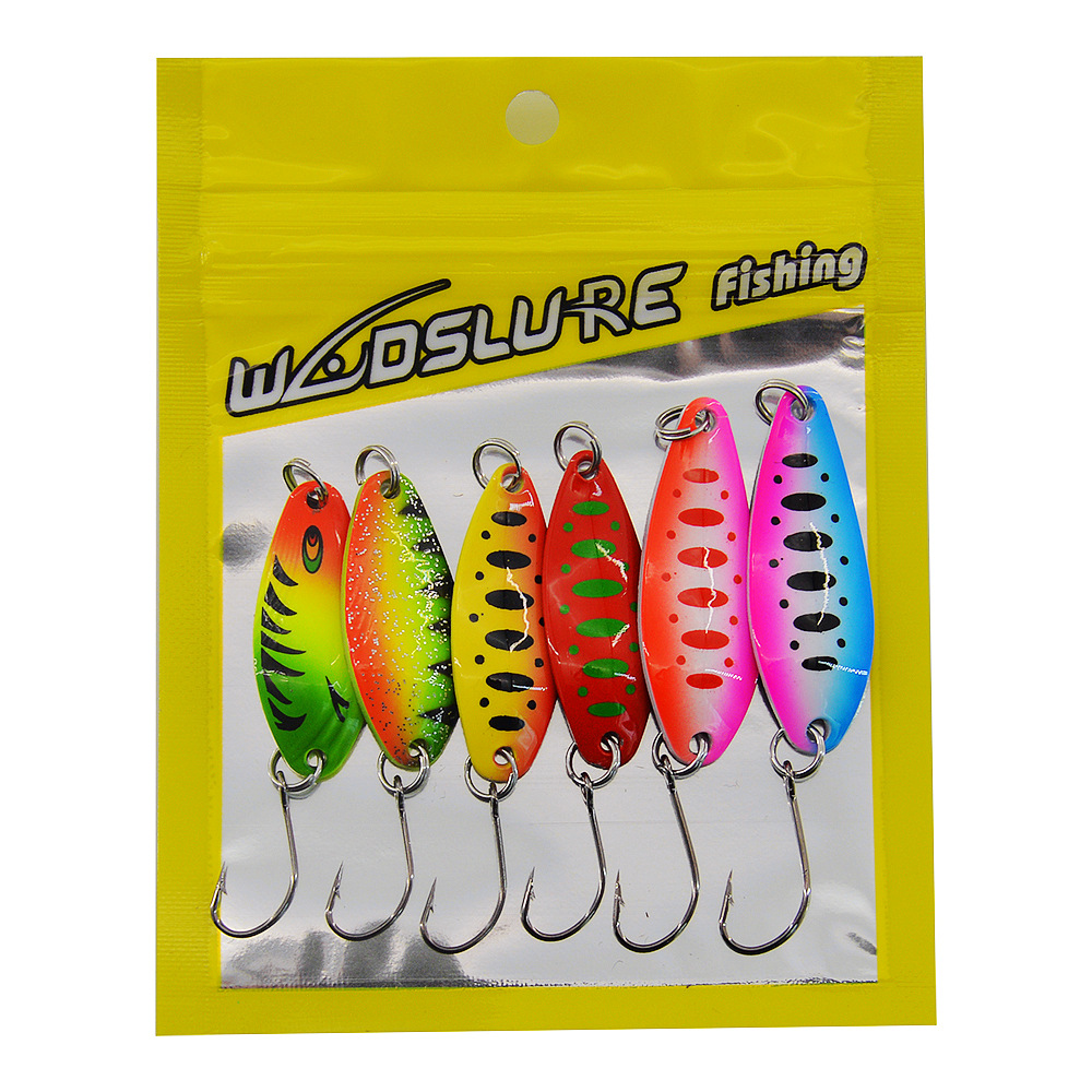 Señuelo de Lentejuelas Metálicas para Pesca Set de 7 piezas para Trucha