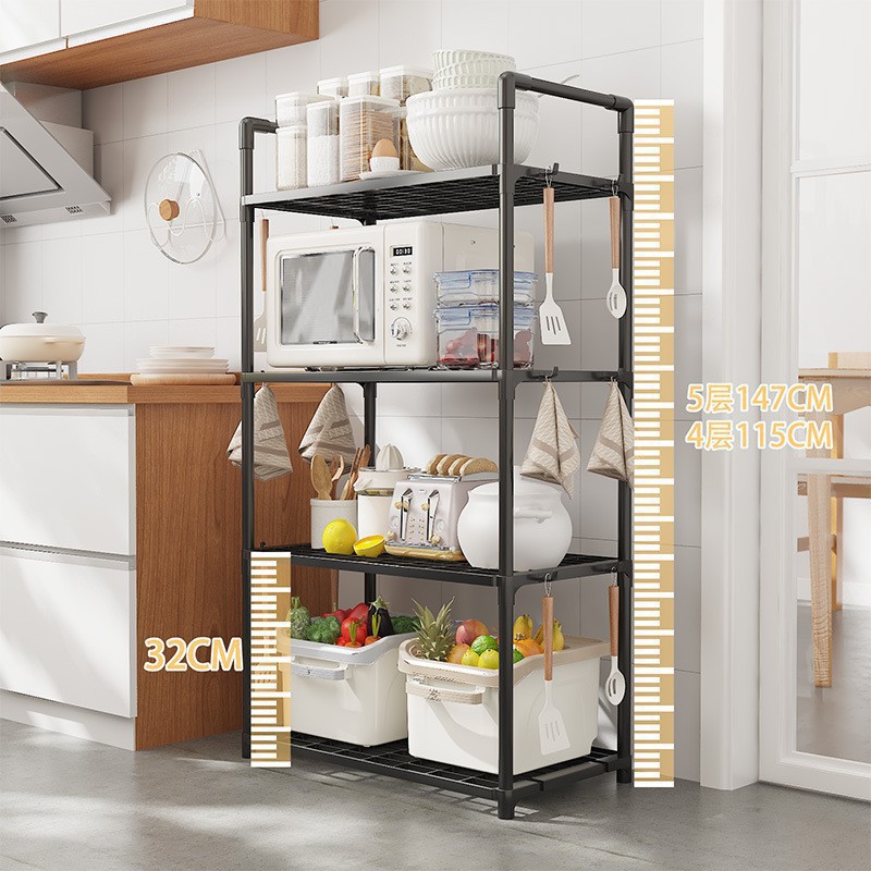 Estante funcional multicapa, baño, cocina, cocina, horno microondas, libro, estante de almacenamiento, piso firme