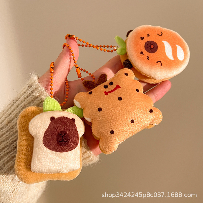 ぬいぐるみハンバーガー人形ペンダント多用途バッグキーホルダー人形ペンダントかわいいクリエイティブジュエリー卸売食品おもちゃ|undefined