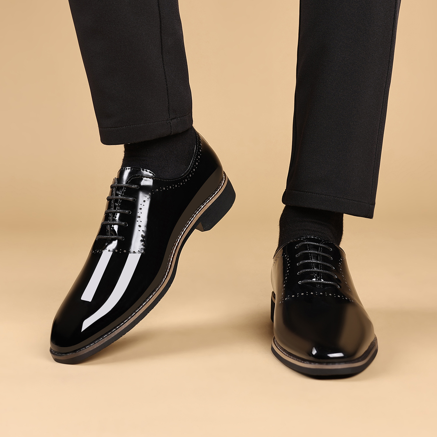 7903 Cross-border Men's New Autumn Shoes, Lace-up British Style Patent Leather Shoes (Yumei Ruijie Series)_vogvips.com