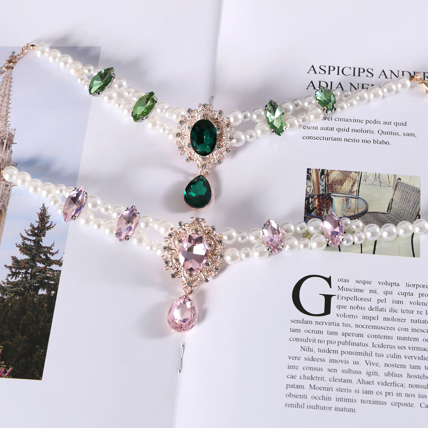 Collar de perlas para mascotas colgantes de cristal gemas perros perros joyas para mascotas vestidos accesorios de fotografía