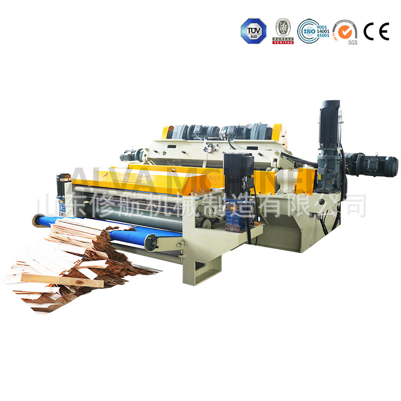 新型无卡旋切机自动数控旋切裁板一体机刨板机木材剥皮机找圆机