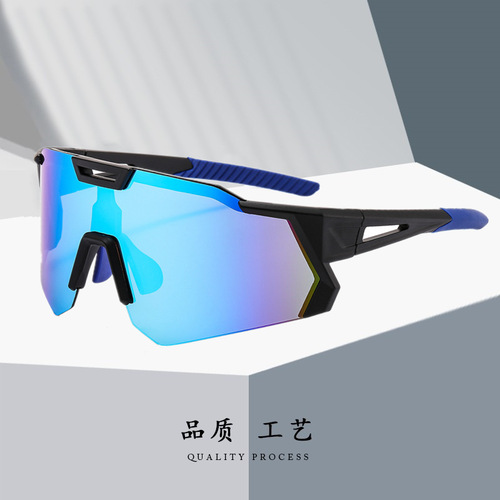  New Outdoor Cycling Sports Sunglasses Motorcycle UV Protection Sunglasses Fashion Colorful Coated Real Film Men's Sunglasses