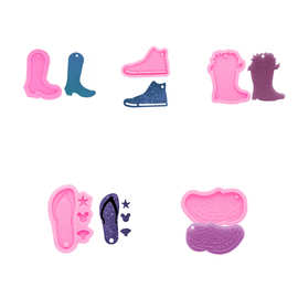 硅胶牛仔靴鞋模具软糖巧克力糖工艺粘土DIY蛋糕甜点软糖糖果烘焙