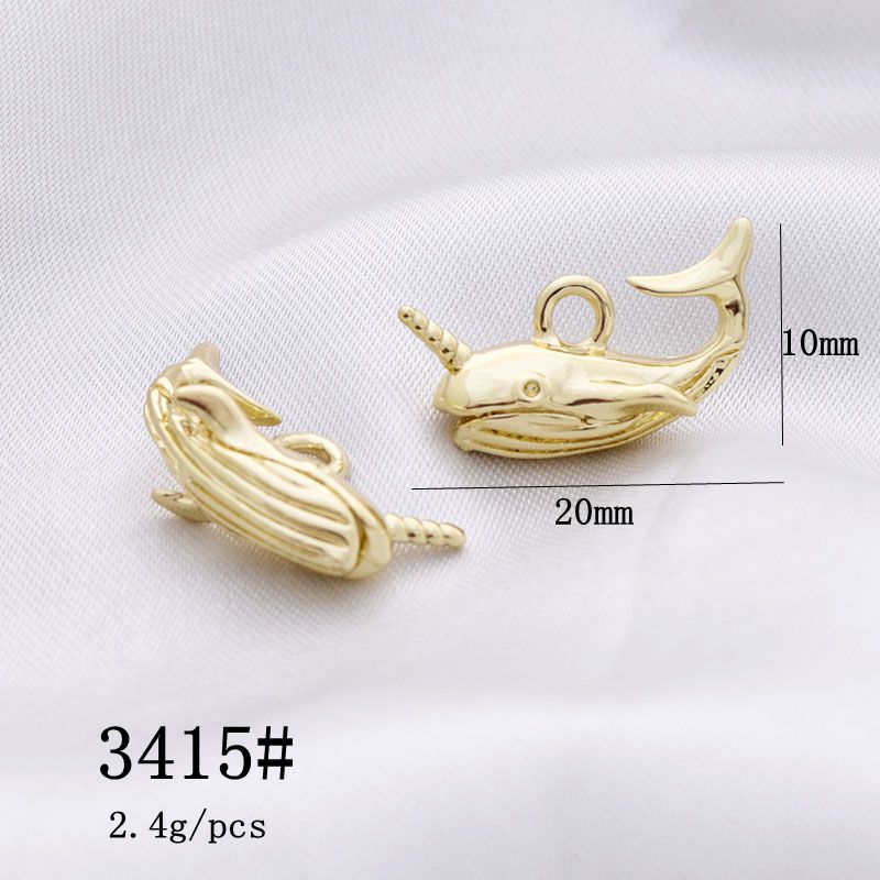 10 Pcs/package Simple Style Dolphin Whale Alloy Plating Pendant Jewelry Accessories display picture 7