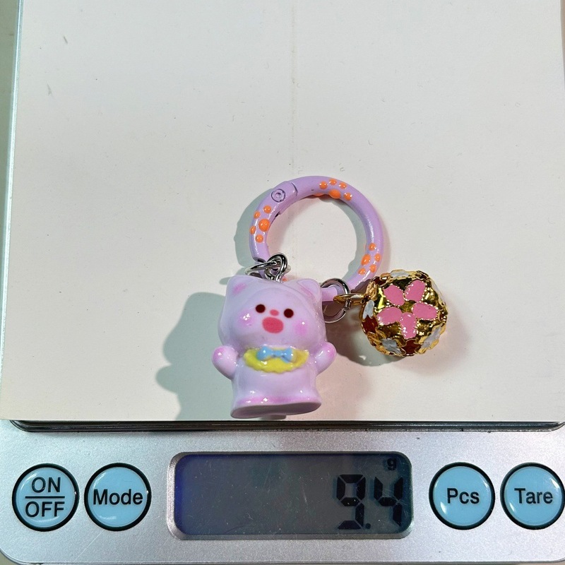 立体的な挨拶ぽっちゃり猫キーホルダーカラフルな花の鐘かわいい甘いスクールバッグ女の子キーホルダー|undefined