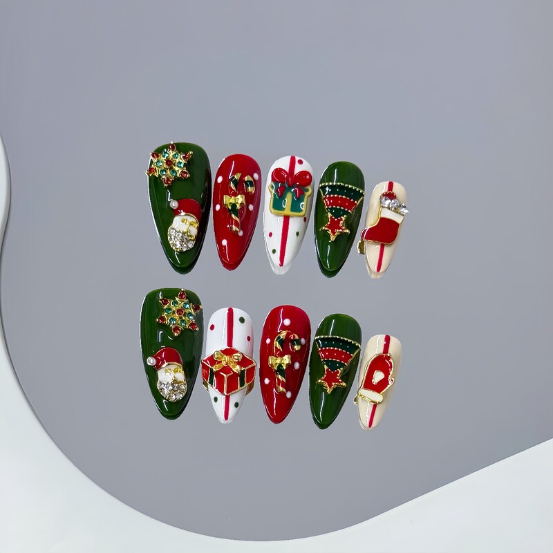 Purely Handmade Wearable Nails New Christmas Alloy Jewelry Snowflake Bell Santa Claus Whitening Nail Patch Purely Handmade Wearable Nails New Christmas Alloy Jewelry Snowflake Bell Santa Claus Whitening Nail Patch
