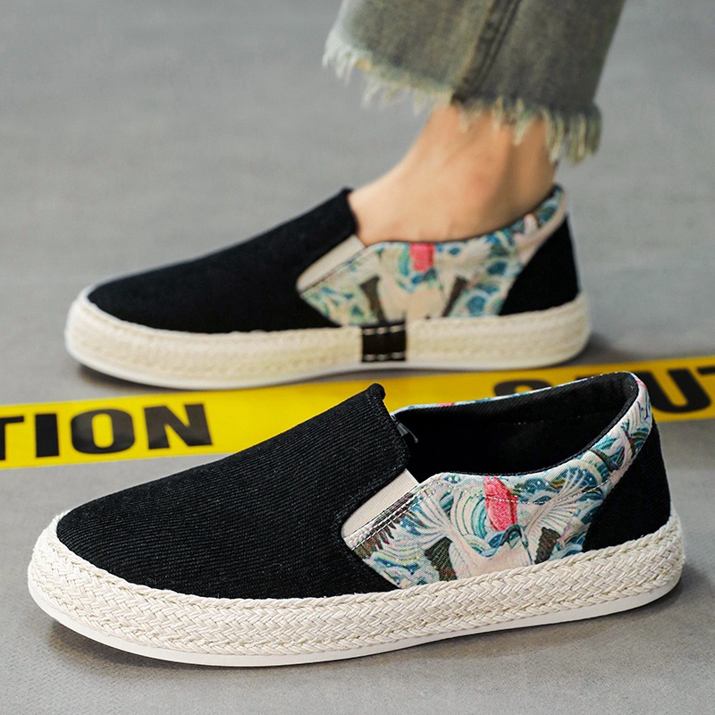 Zapatillas de deporte zapatos de tela para hombre primavera y verano 2025 nuevos zapatos para hombre tendencia casual de un pie zapatos de guisantes perezosos para hombre