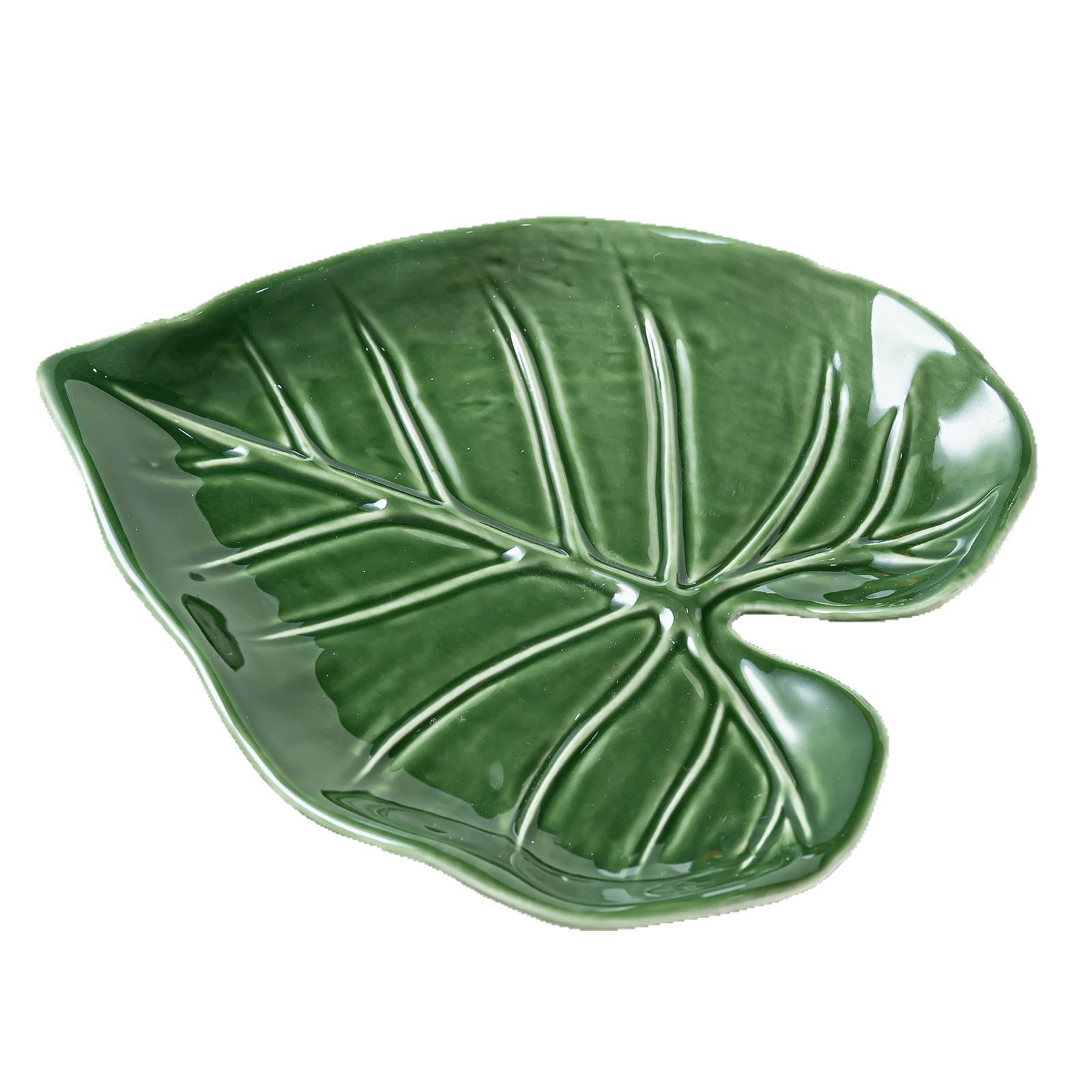Cross-Border Hot Selling Anthurium Leaf Restaurant Personalized Home Kitchen Ceramic Spoon Rest Dish High Temperature_voghion.com