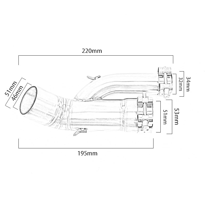 Applicable to BMW S1000RR 2017-2018 motorcycle modified exhaust pipe stainless steel middle section transfer