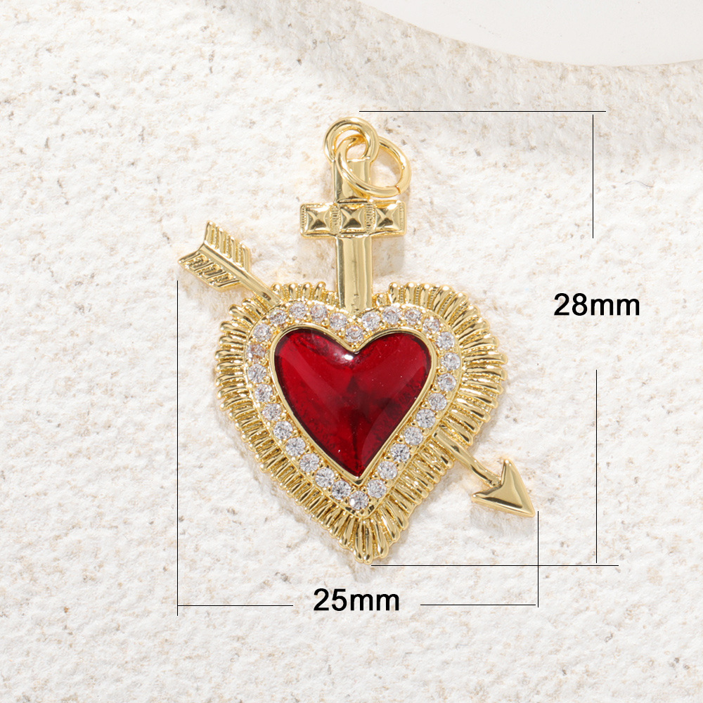 1 Piece Copper Zircon Gold Plated Inlay Pendant display picture 8