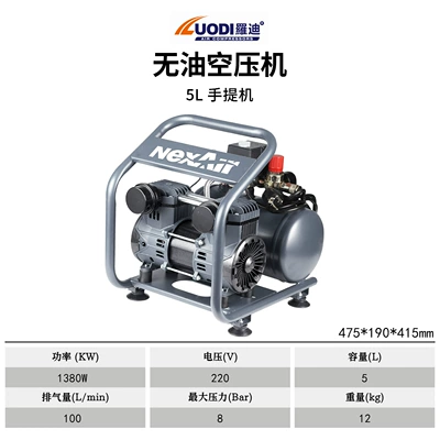 Rodi Air Pump Small 220V Oil-Free Silent Mini Air Compressor for Woodworking and Painting Portable Air Compressor Piston (Hava kompressorları) - 5l1100w-silent-oil-free-portable-model-limited-edition