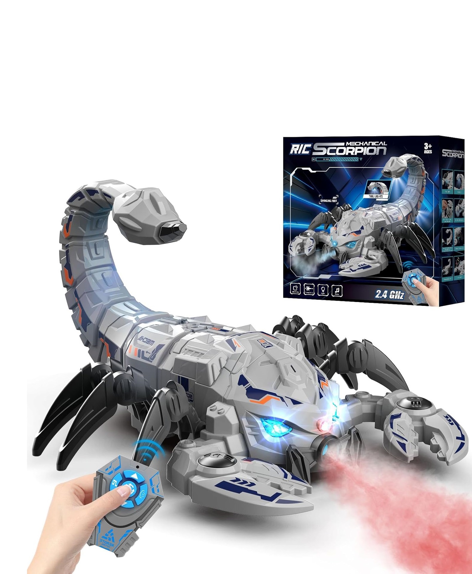 Amazon explosión de juguetes de escorpión mecánico de control remoto para niños, juguetes de escorpión para niños, animales de simulación eléctrica de Xyin