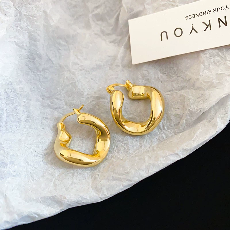 Серьги (Baoyu) металлическая серебряная игла, простой элегантный дизайн, высокое качество