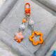 Door buckle G05 new glitter hollow acrylic five-pointed star car key chain pendant cream two-color bell matching