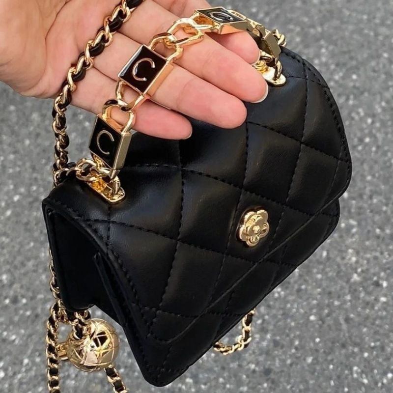 Qingsi Camellia Small Fragrance Style Quilted Mini For Women Summer High-end Handbag Crossbody Bag_voghion.com