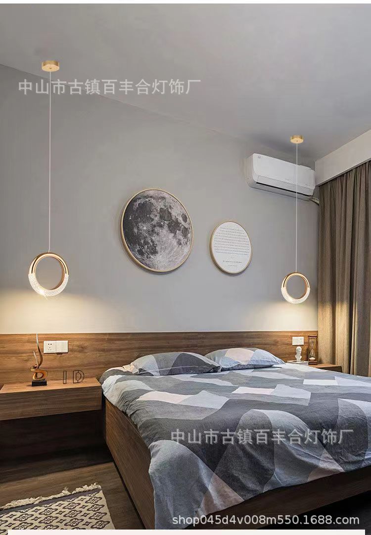 北欧轻奢卧室床头吊灯现代简约吧台小吊灯长线网红极简装饰吊线灯-阿里巴巴