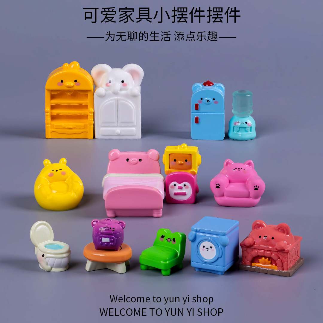 Micro Landscape Cartoon Creative Small Furniture Ornaments DIY Living Room Bedroom Doll House Decoration Accessories Desktop Small Ornaments