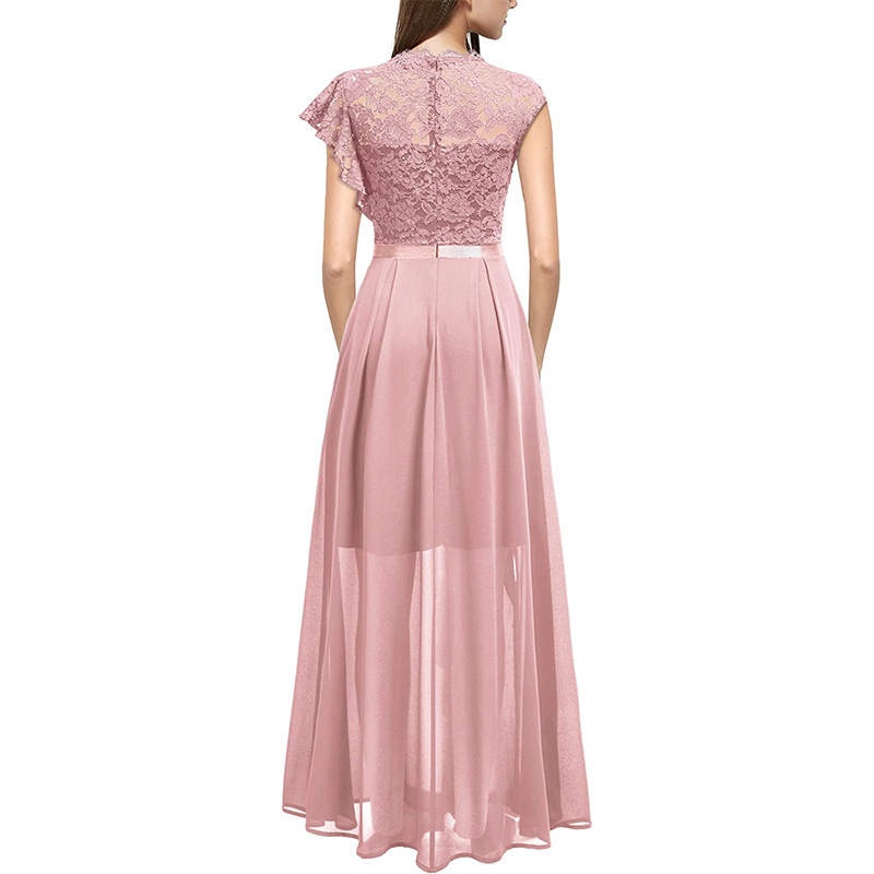 Cross-border Independent Site Party Women's Long Dress, Popular Lace Bridesmaid Evening Gown_ecoleips.com