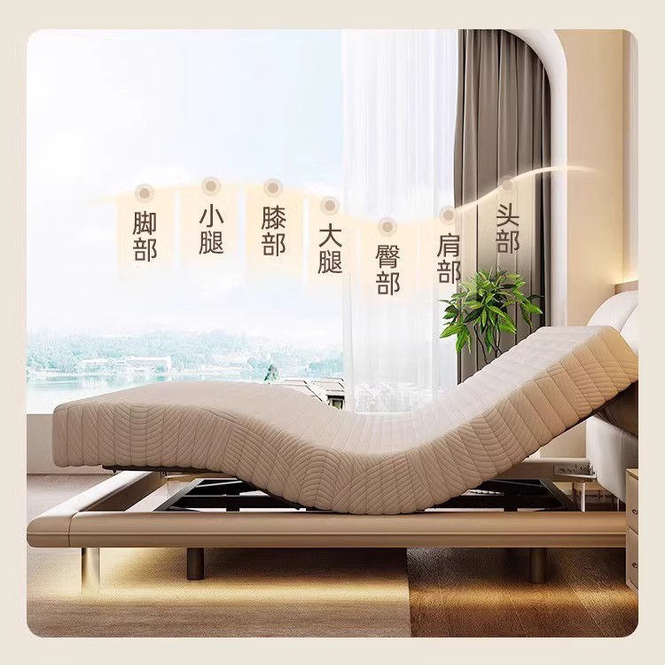 Cama inteligente eléctrica multifuncional moderna y simple para dormitorio principal, cama de cuero de orejas de elefante flotante totalmente automática image 4