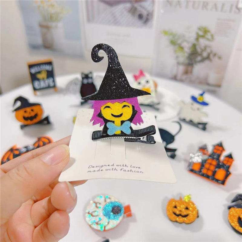 15g Weight Hair Clip Hair Accessories Type 1 Piece Quantity Street Occasion Halloween Festival Skull Pattern Women'S Gender Original Design, Punk Style Halloween Original Design Punk Skull Street Party Accessories Party Supplies 12