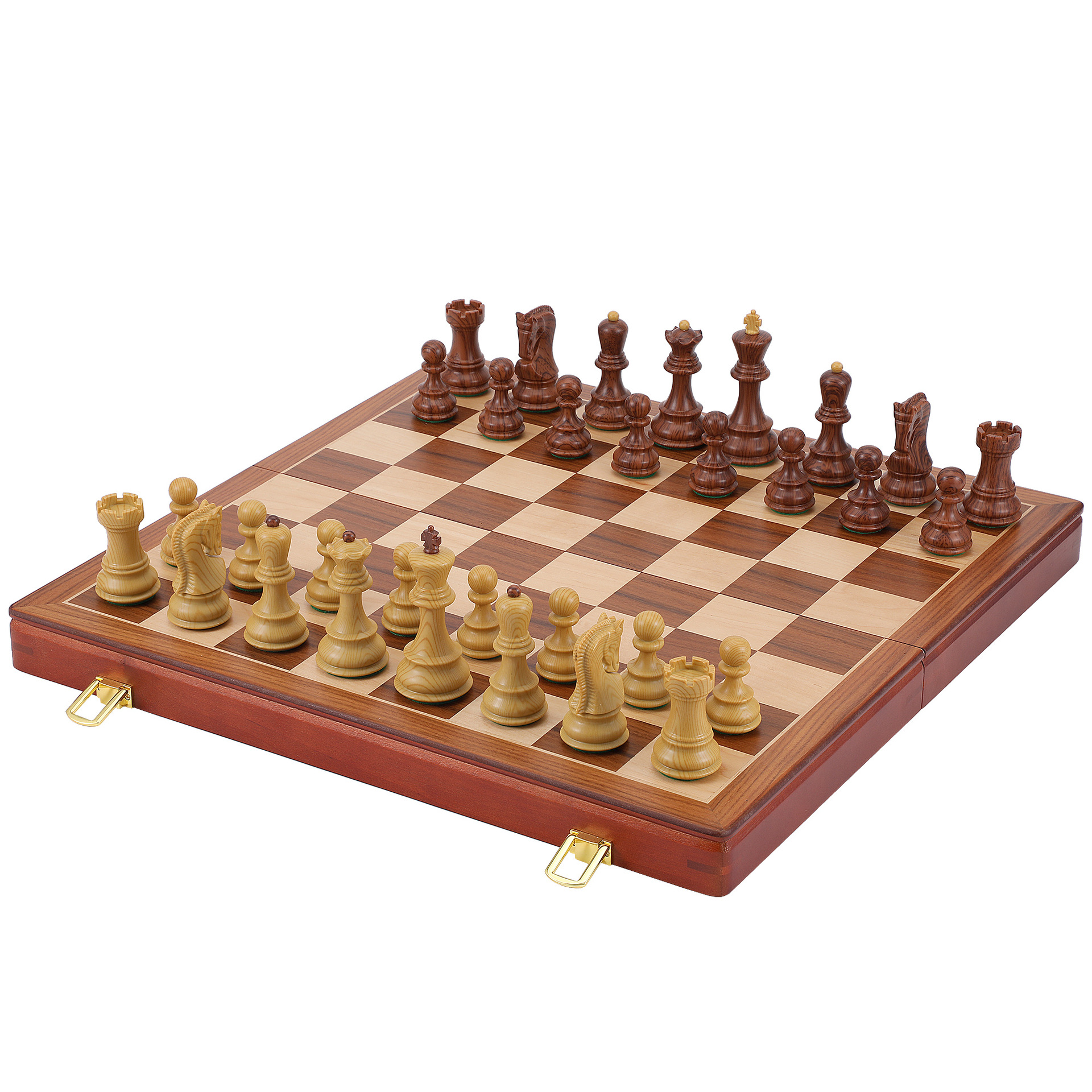 Juego de ajedrez plegable de alta gama de madera roja de explosión transfronteriza