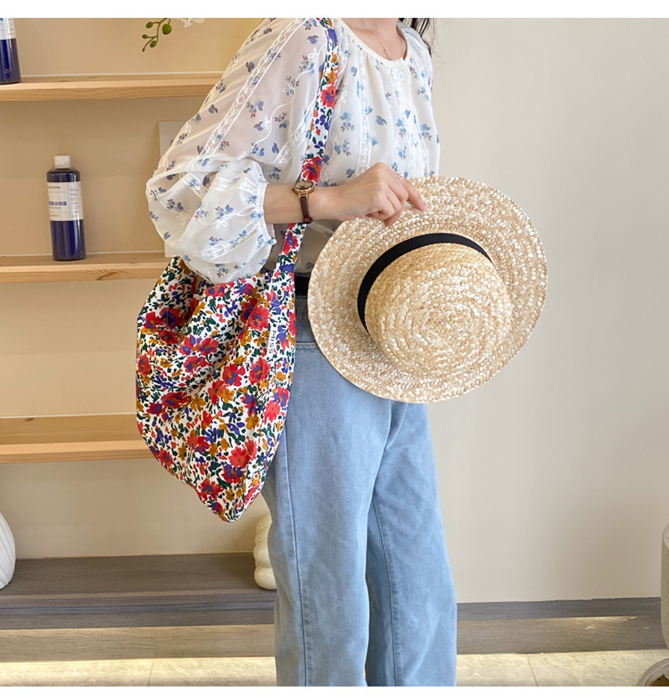 Women's Canvas Shoulder Bag Leopard Floral Print Style Bag_voghion.com