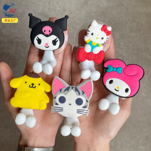 Creative electric toothbrush storage rack without punching wall-mounted kitten cartoon children's toothbrush holder bathroom storage rack