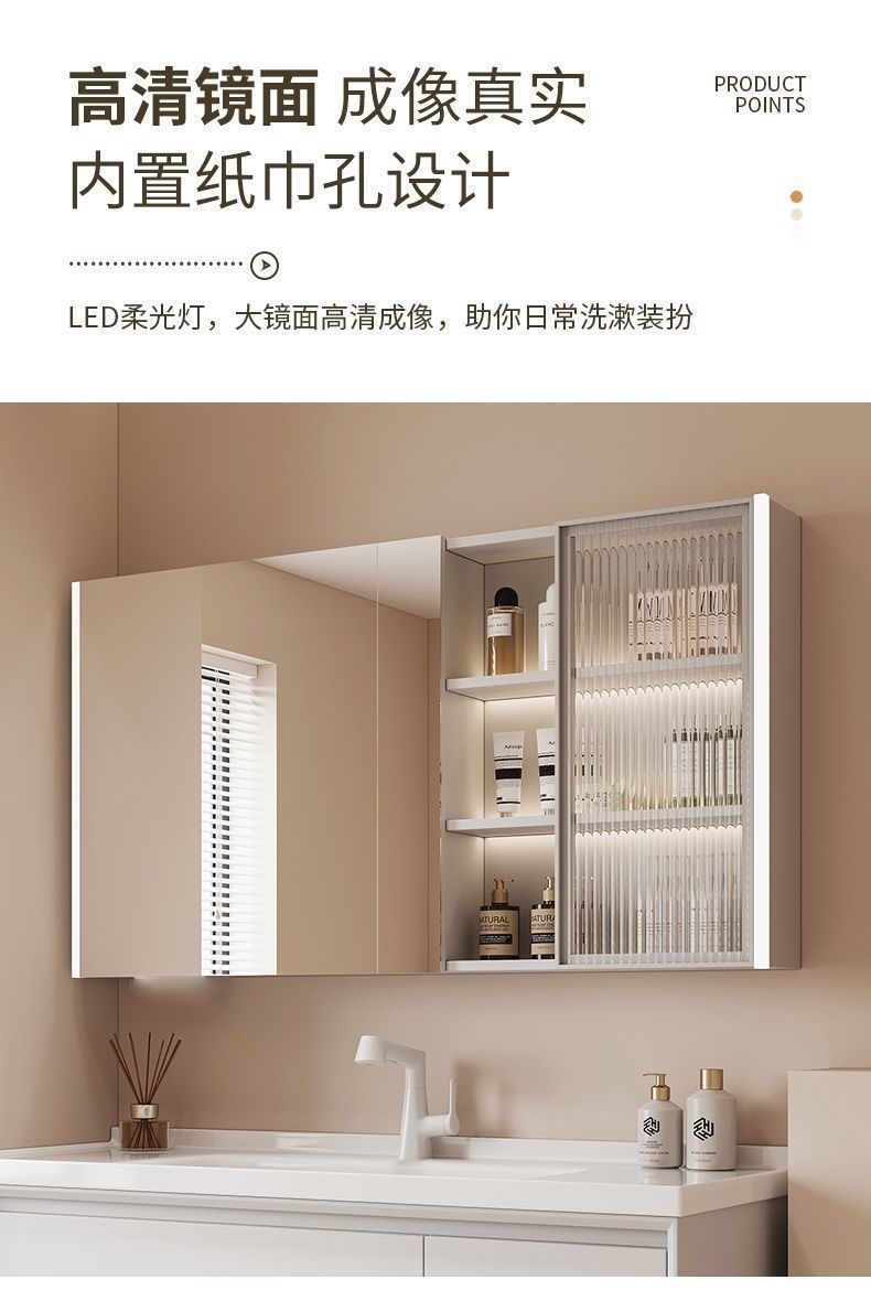 Simple cream-style ceramic integrated basin bathroom cabinet combination, bathroom washbasin, washbasin, oak lacquer Specification drawing