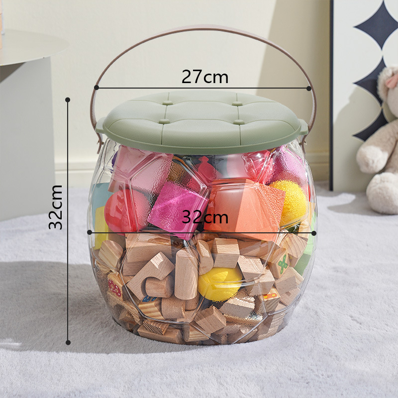 人形創意サッカー透明収納腰掛けぬいぐるみぬいぐるみ収納収納ボックス子供玩具収納神器|undefined