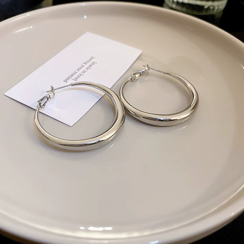 Серебряная игла, металлические модные сексуальные серьги, простой и элегантный дизайн, стиль лёгкой роскоши, стиль высокого качества
