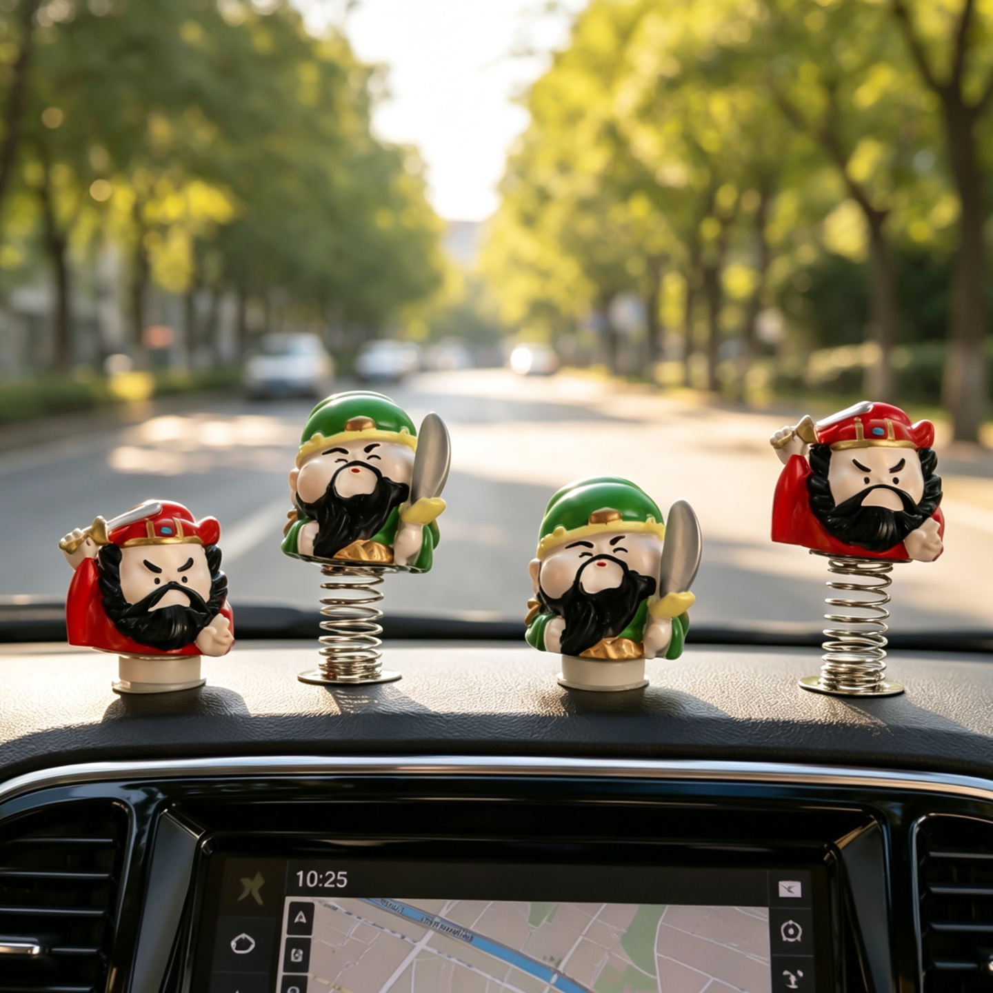 Yongguan Guan Gong spring-loaded shaking head car ornament, creative Guan Gong figurine, personalized interior and desktop decoration