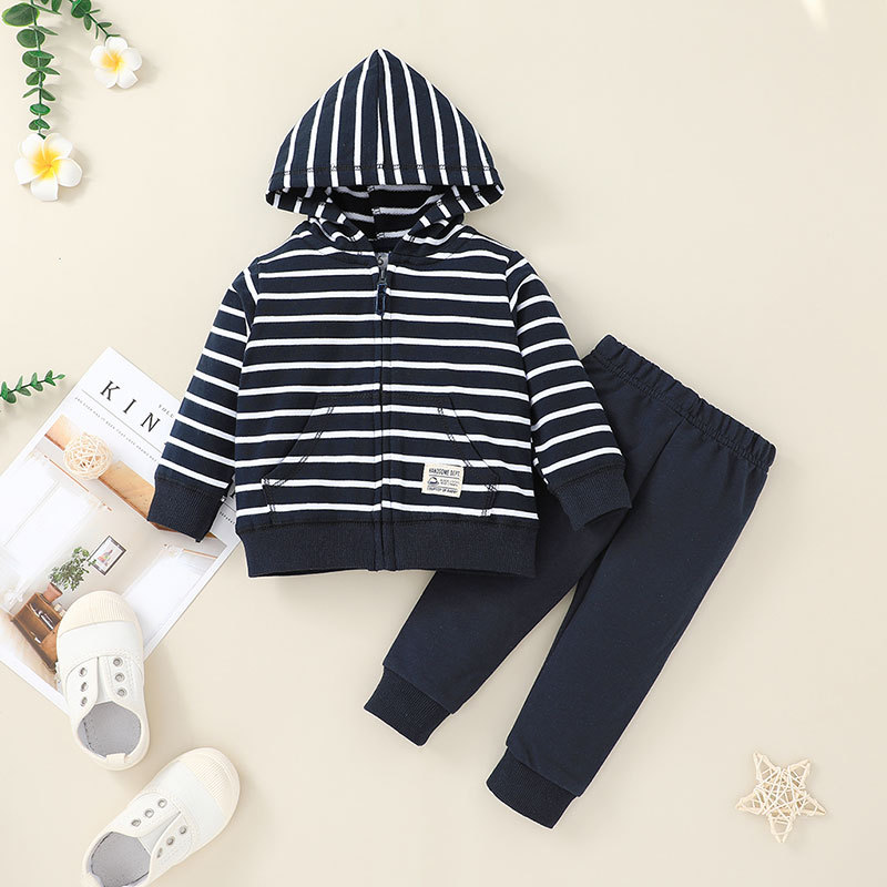 Fashion Children's Hooded Zipper Jacket Trousers Two-piece Set Wholesale Nihaojewelry display picture 19