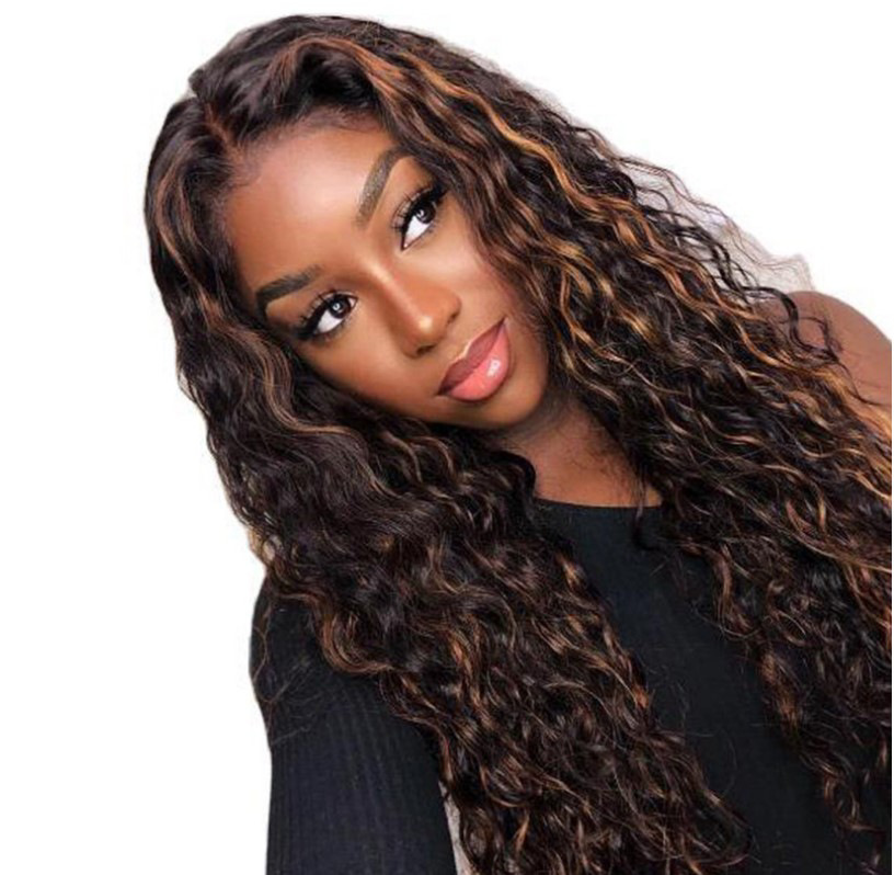 Synthetic wig for women set with center split bangs wrapped in tubes small roll women's long hair_voghion.com